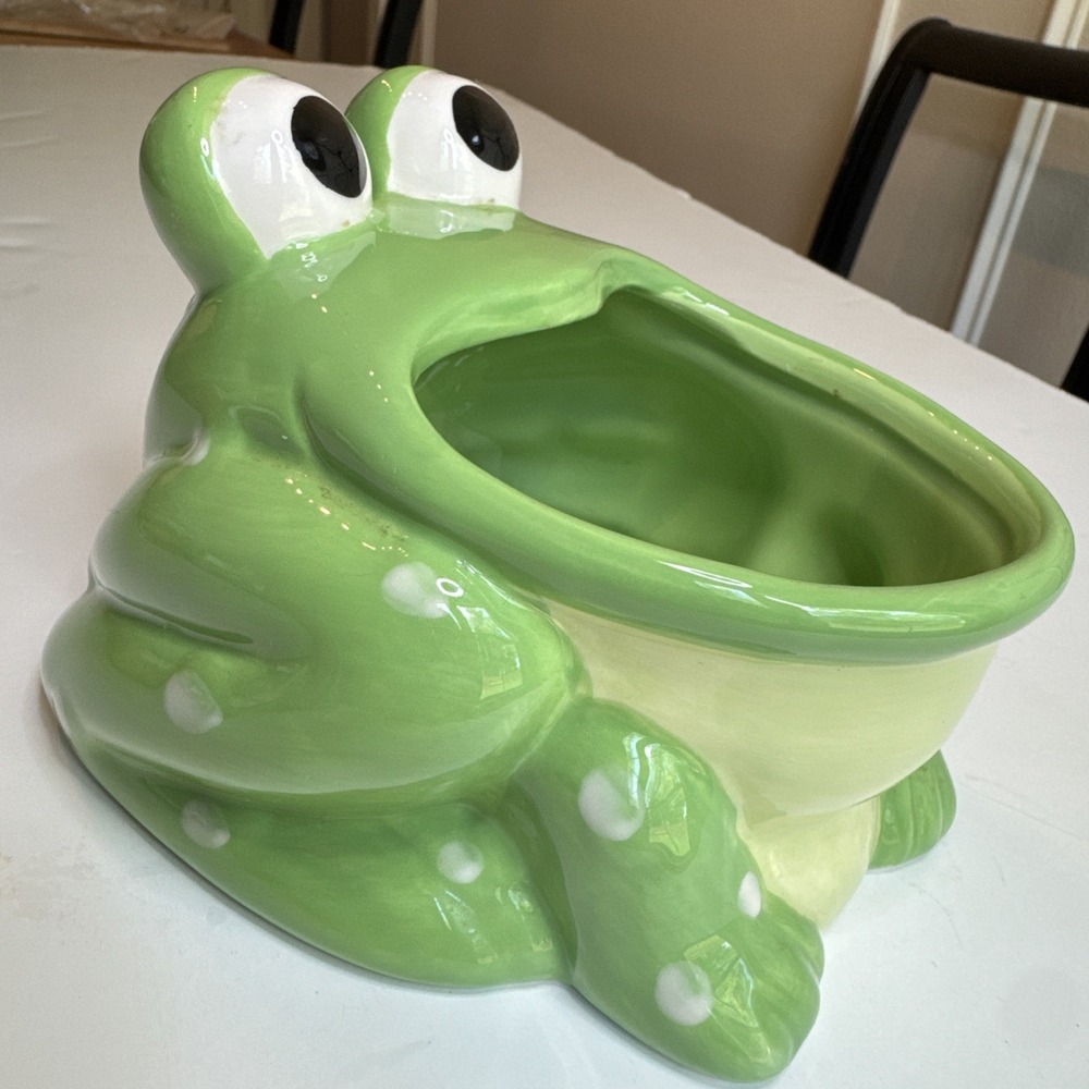 2001 Ceramic Frog Sponge Holder~Boston Warehouse Trading Corp Vintage